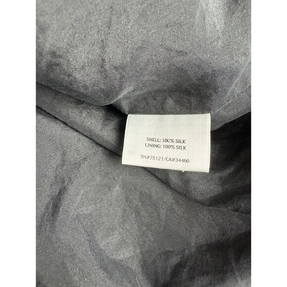 Eileen Fisher 100% Silk Jacket Sz Small Black Open Ruched Lightweight Capsule - Picture 6 of 6